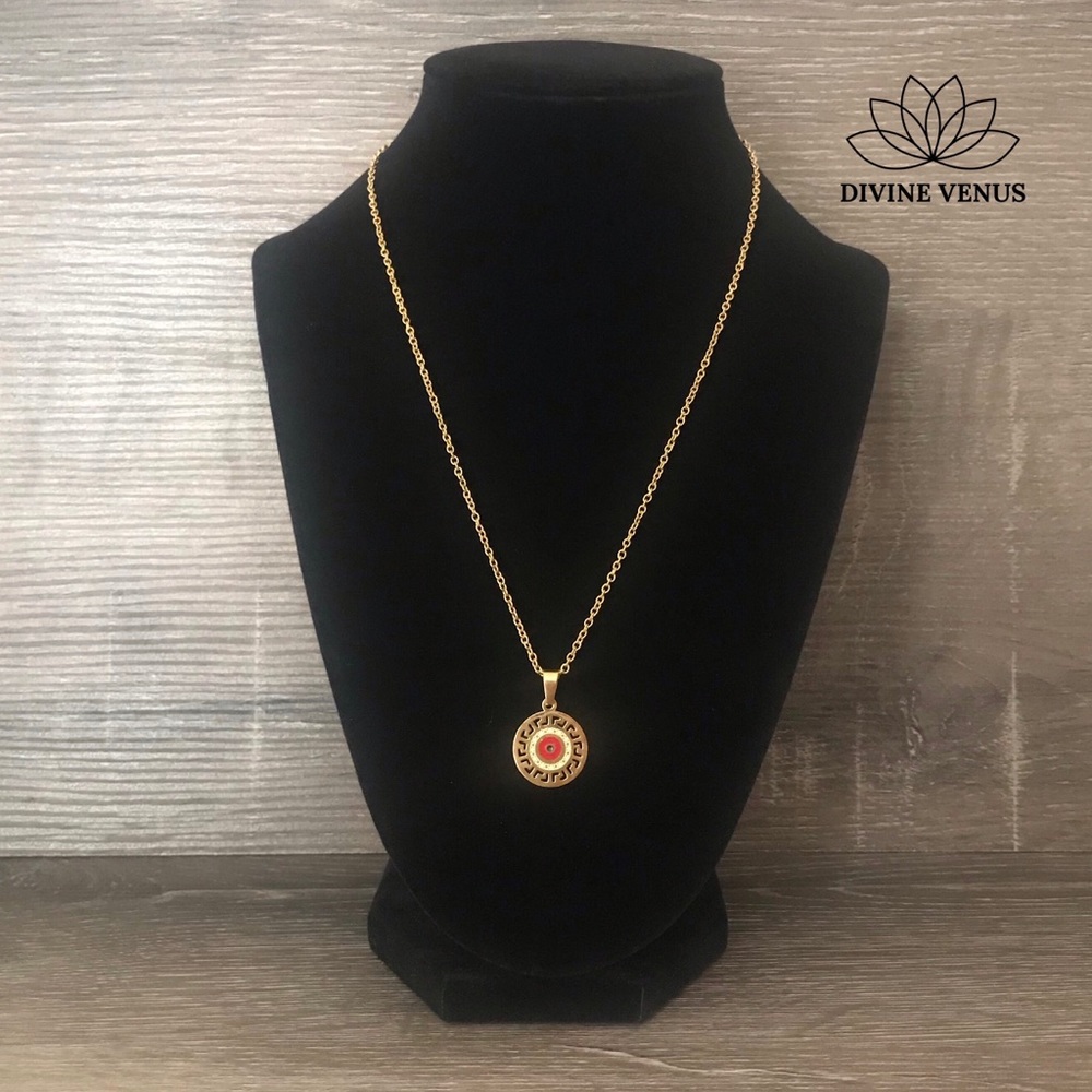 Evil Eye Gold Plated Stainless Steel Necklace - Picture 3 of 8